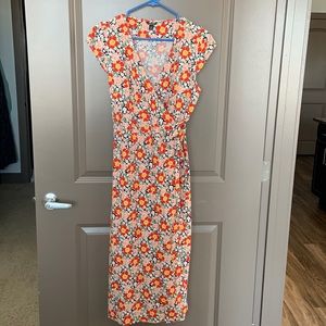 JCrew Mercantile Wrap Dress - Floral Size Small